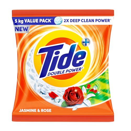 Tide Plus Detergent Washing Powder - 5kg Value Pack | Jasmine & Rose Fragrance | 2X Deep Clean Power | World's No. 1 Detergent Brand - Image 1