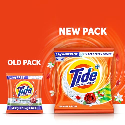 Tide Plus Detergent Washing Powder - 5kg Value Pack | Jasmine & Rose Fragrance | 2X Deep Clean Power | World's No. 1 Detergent Brand - Image 2