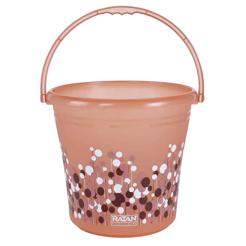 RATAN PLASTICWARE Ratan Plastics Frosty Bubble Print Pack of 3 Bathroom Set 20L Bucket x 115L Mug x 1 Nova Patla Stool 107 x 1 Brown - Image 5