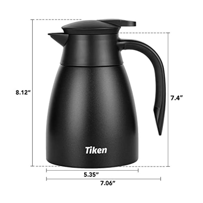 Tiken 34 Oz Thermal Coffee Carafe, Stainless Steel Insulated Vacuum Coffee Carafes For Keeping Hot, 1 Liter Beverage Dispenser (Starry Black) - Image 5