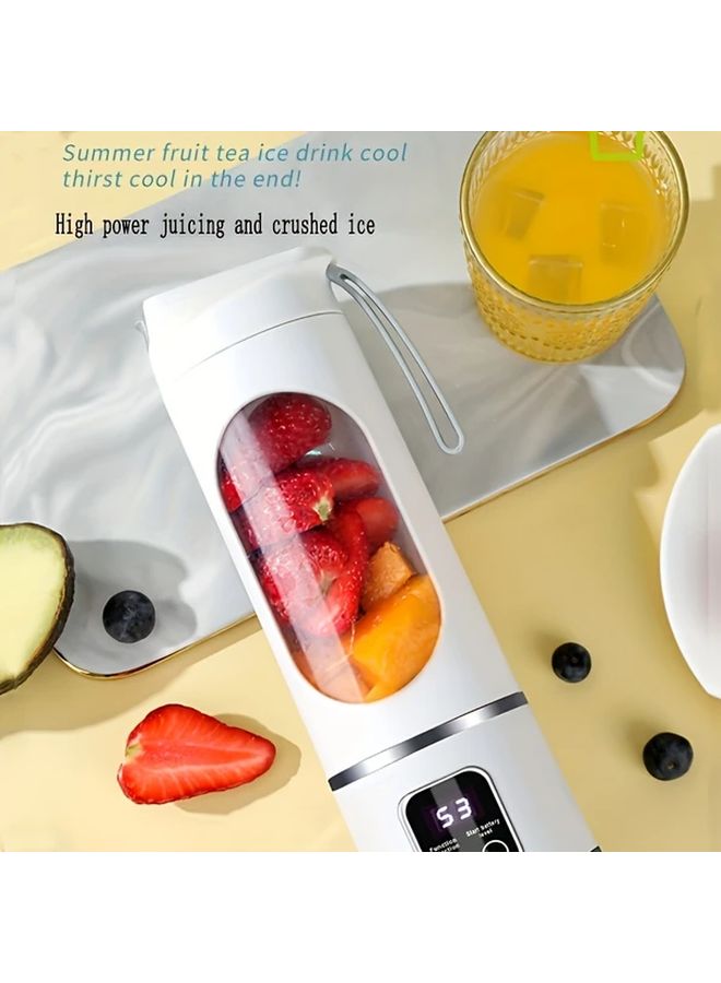 Green Portable USB Rechargeable Blender 450ml LED Display Juicer for Smoothies - Image 5