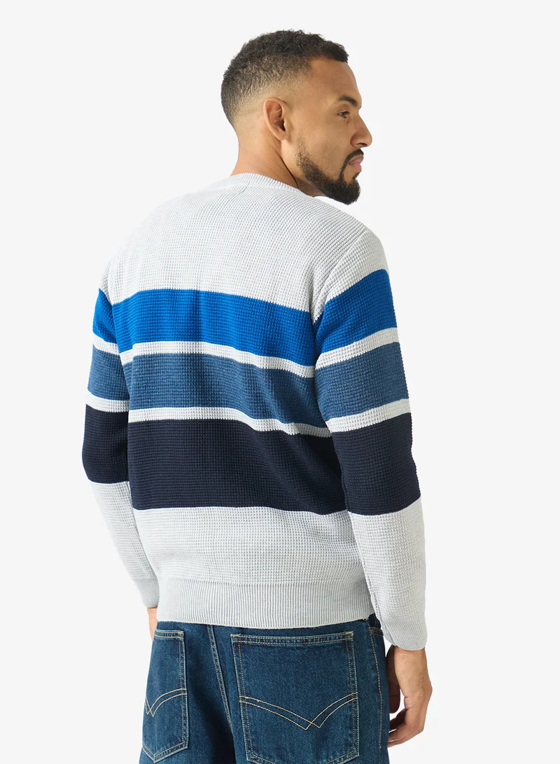 Seventy Five Colorblock Turtle Neck Pullover Sweater