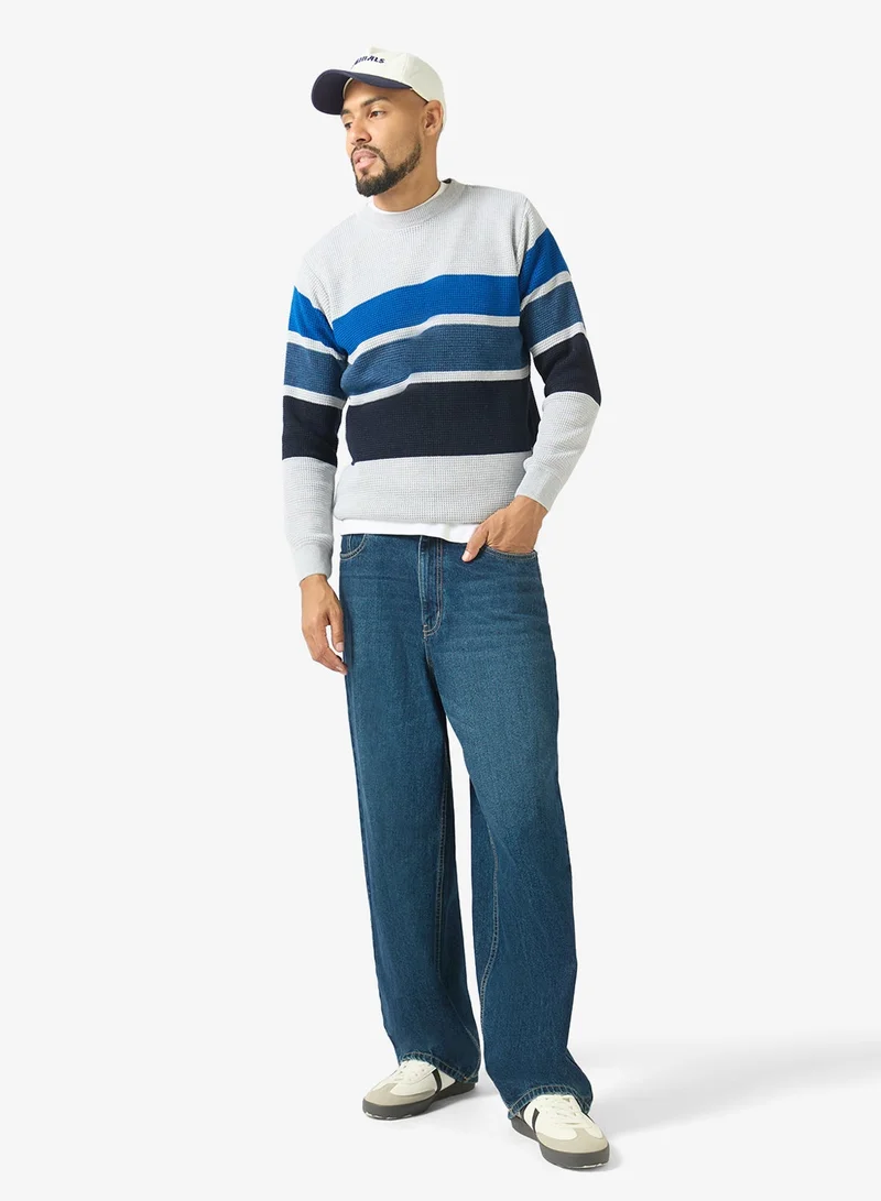 Seventy Five Colorblock Turtle Neck Pullover Sweater