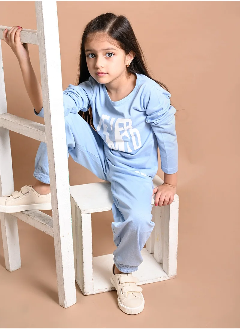 ليلك Never Mind Printed Top with Jogger Set
