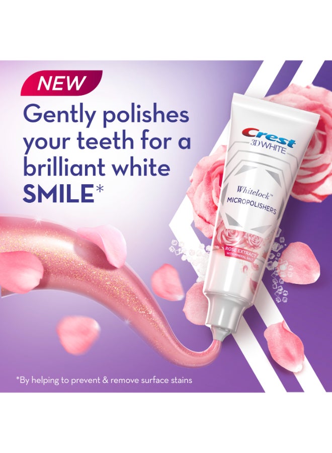 Crest 3D White, Whitelock Micropolishers Whitening Toothpaste with Rose Extract and Mineral Salt, 88 ml​ - Image 3