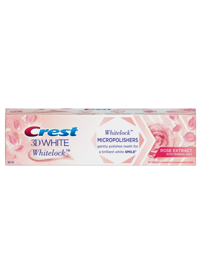 Crest 3D White, Whitelock Micropolishers Whitening Toothpaste with Rose Extract and Mineral Salt, 88 ml​ - Image 2