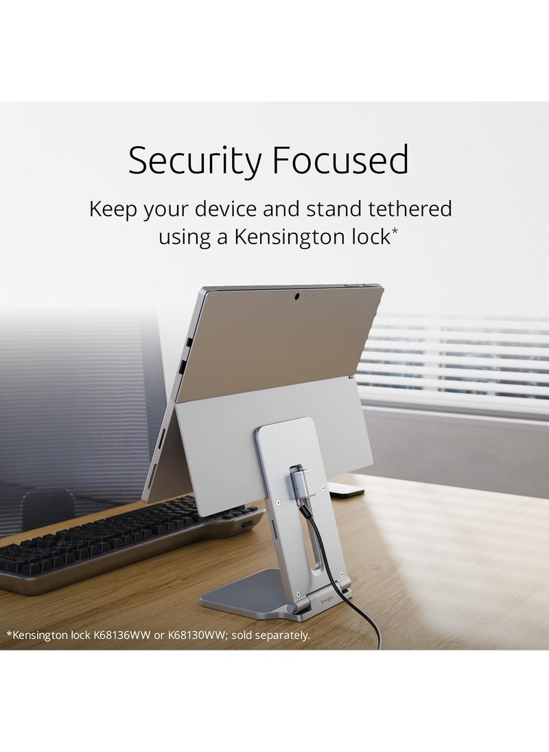 Kensington Kensington Elevated Stand Adjustable for Surface Stand for Desk onSkid Tablet Holder Designed for SurfacePro Silver K58277WW  - Image 5