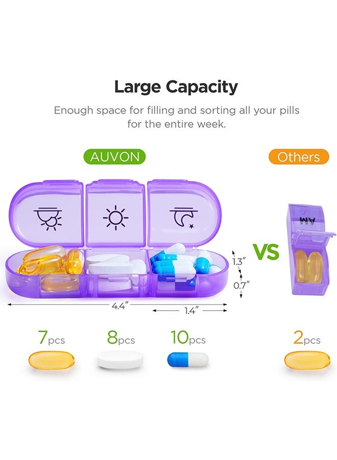 Excefore Box 7 Day, Organiser 4 Times a Day Medicine Box, Travel Tablet Boxes Weekly to Hold Medication, Vitamins, Supplements and Cod Liver Oil - Image 2