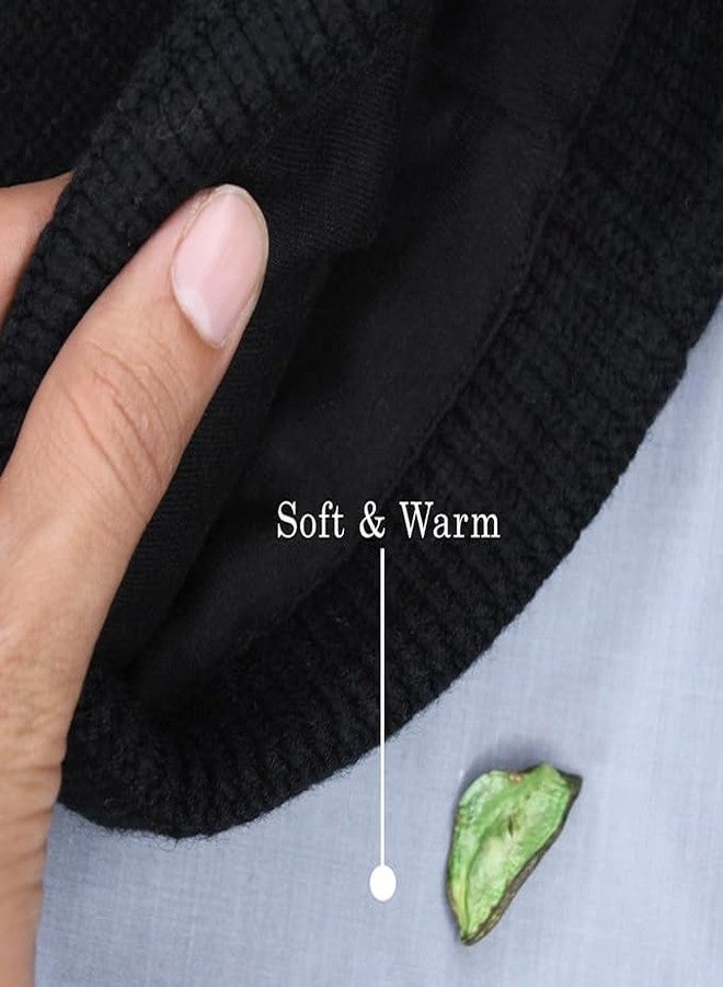 Glan قبعة صوفية دافئة للأطفال والرضع من GLAN (عبوة من 1) (مقاس حر، أسود)  - Image 3