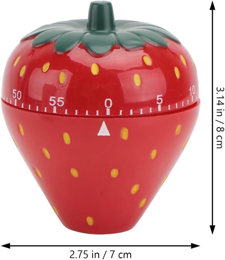 Strawberry Shaped Mechanical Kitchen Timer Cute Home Baking Countdown Timer Lovely Alarm Clock for Cooking and Kitchen Decor - Image 2