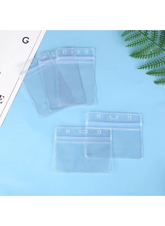حافظة بطاقات PVC مقاومة للماء عمودية - 10 قطع مع حبل للتعليق لبطاقات الهوية - Image 3