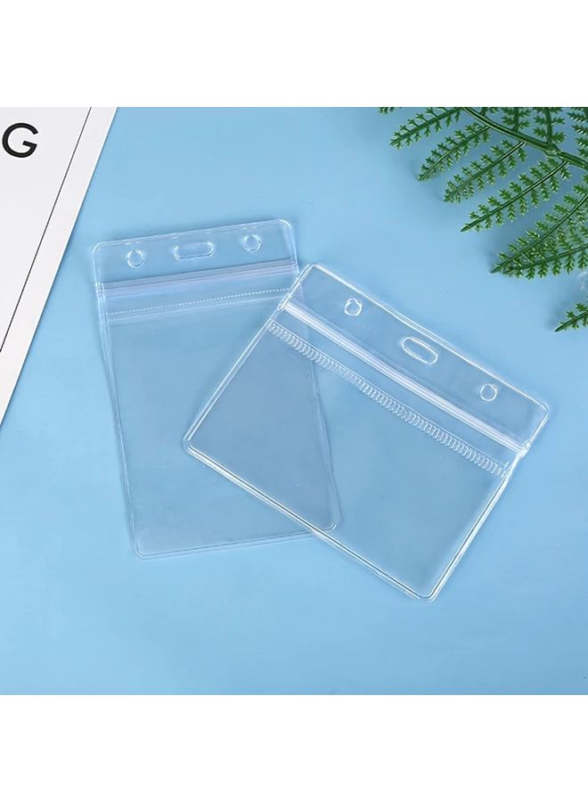 حافظة بطاقات PVC مقاومة للماء عمودية - 10 قطع مع حبل للتعليق لبطاقات الهوية - Image 4