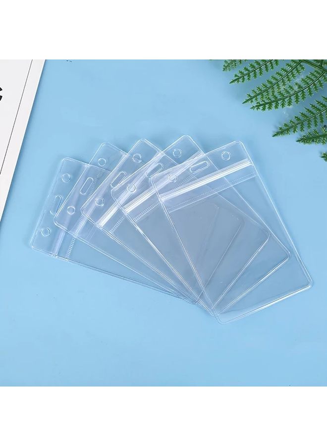 حافظة بطاقات PVC مقاومة للماء عمودية - 10 قطع مع حبل للتعليق لبطاقات الهوية - Image 5