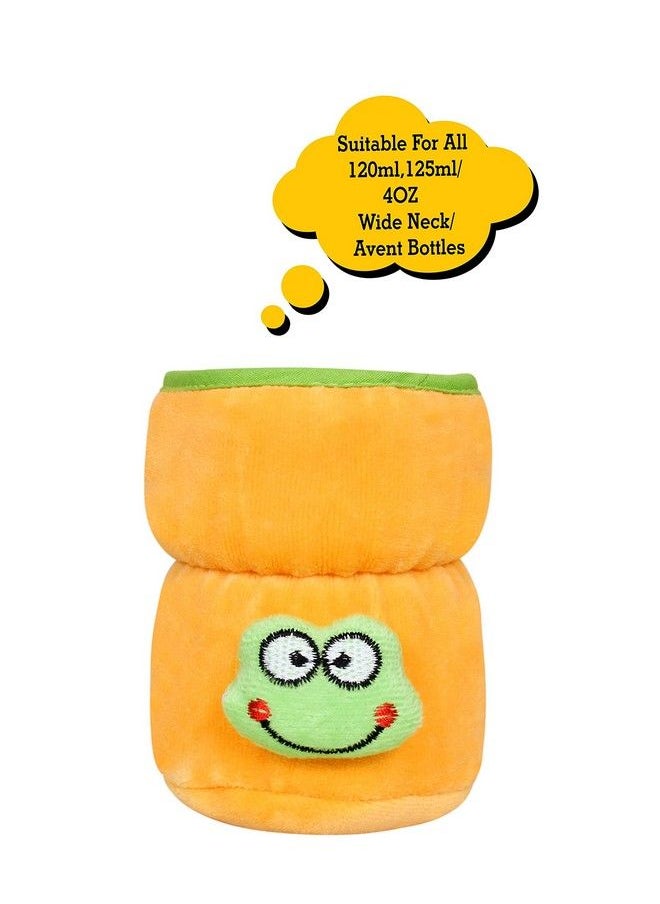 The Little Lookers - Bottle Cover For Philips Avent;Wide Neck Feeders Soft Plush Stretchable Baby Feeding Bottle Cover With Easy To Hold Strap (Yellowwide Neck 125Ml;4Oz) - Image 1