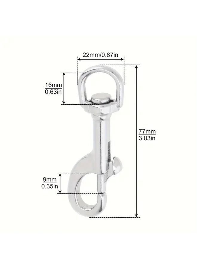 خطاف الزناد الدوار من الفولاذ المقاوم للصدأ 316 عالي الجودة البحري بلون فضي مقاس 3.03 بوصة - Image 3