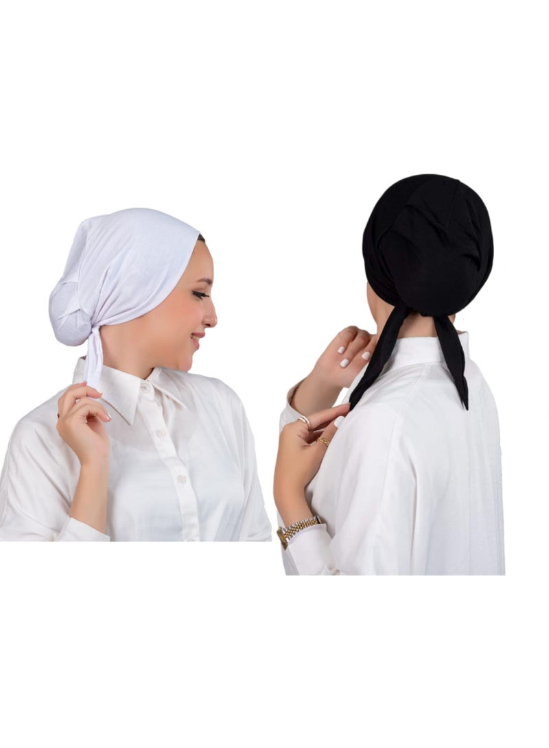 Soft Cotton Lycra Gel Bandana with Front Tie - Oversized - Solid Colors - Image 1