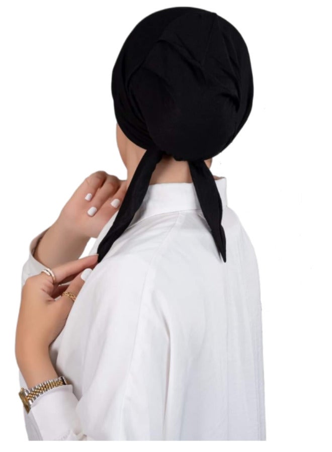 Soft Cotton Lycra Gel Bandana with Front Tie - Oversized - Solid Colors - Image 3