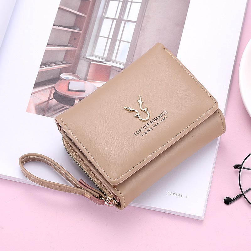 Multifunctional Solid Color PU Leather Wallet, RFID Blocking Design Portable Daily Storage Purse for Cards Cash Coin Business Use - Image 1
