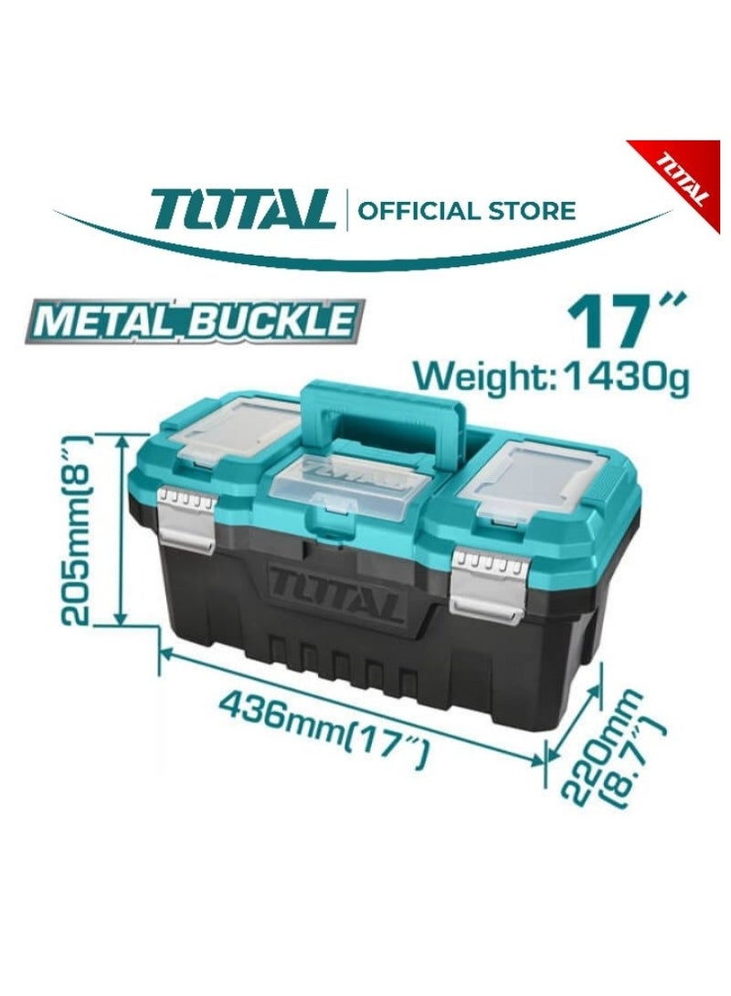 توتال TOTAL صندوق أدوات تخزين بلاستيك 17 بوصة بإبزيم معدني TPBX00172 - Image 3
