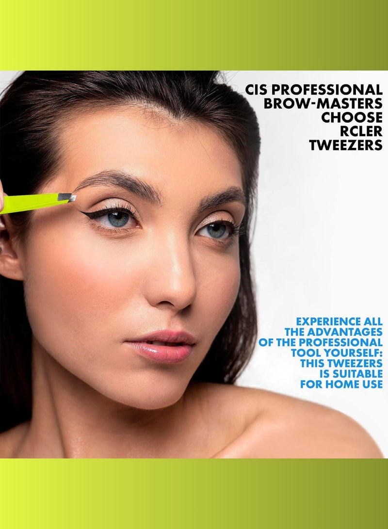 مختبر RCler. ملقط حواجب احترافي، للرجال والنساء والأطفال، برأس مائل لسهولة إزالة الشعر الناشب، مصنوع من الفولاذ المقاوم للصدأ (أصفر) - Image 2