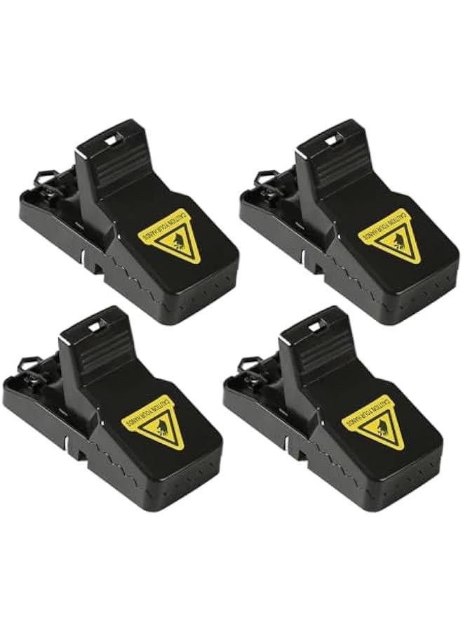 هوكور مصيدة فئران صغيرة للاستخدام في المنزل، مصيدة فئران صغيرة للاستخدام في الأماكن المغلقة سريعة وفعالة وصحية وآمنة للعائلة والحيوانات الأليفة، 4 قطع (52-01) - Image 1