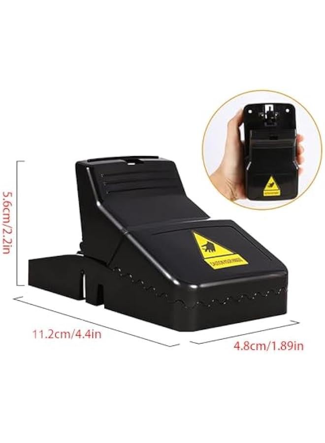 هوكور مصيدة فئران صغيرة للاستخدام في المنزل، مصيدة فئران صغيرة للاستخدام في الأماكن المغلقة سريعة وفعالة وصحية وآمنة للعائلة والحيوانات الأليفة، 4 قطع (52-01) - Image 2