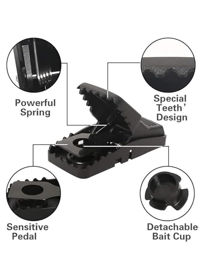 هوكور مصيدة فئران صغيرة للاستخدام في المنزل، مصيدة فئران صغيرة للاستخدام في الأماكن المغلقة سريعة وفعالة وصحية وآمنة للعائلة والحيوانات الأليفة، 4 قطع (52-01) - Image 3