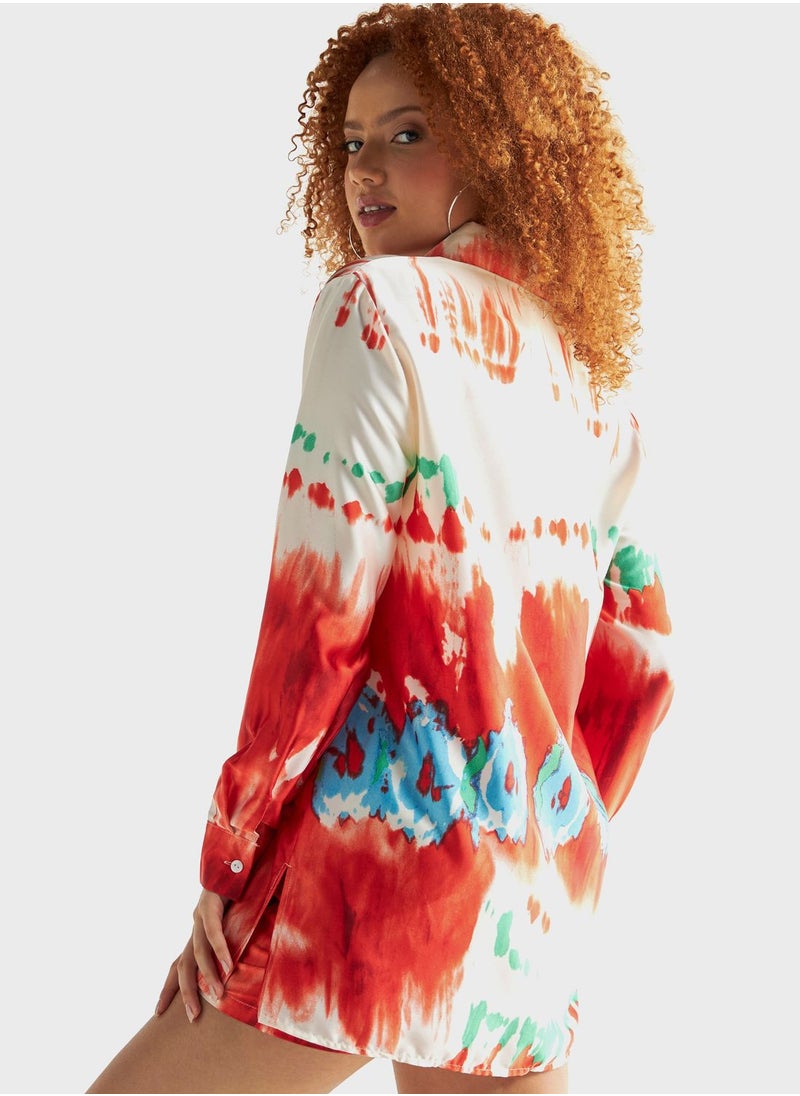 FAV Printed Button Down Shirt & Shorts Set  - Image 2