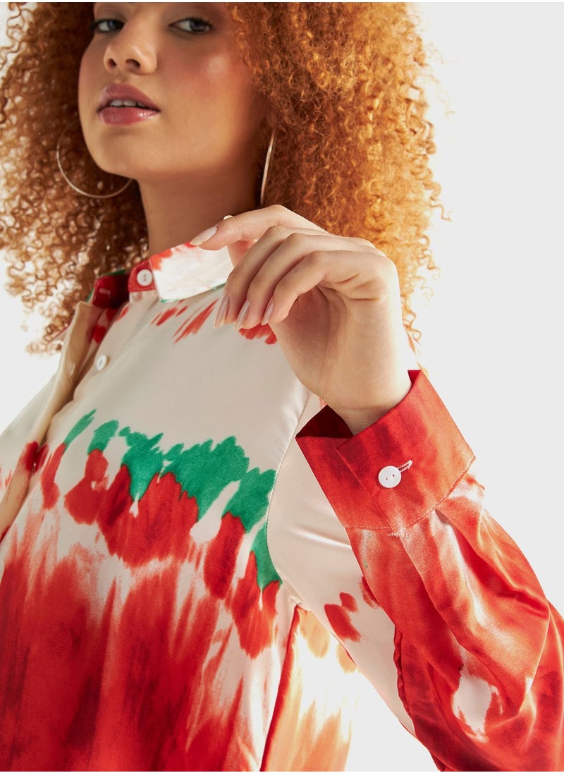 FAV Printed Button Down Shirt & Shorts Set  - Image 3