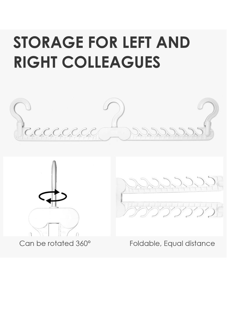 Excefore Space Saving Hangers for Clothes, Closet Organizers and Storage, Portable Folding Clothes Drying Rack with 16 Holes, White - Image 2