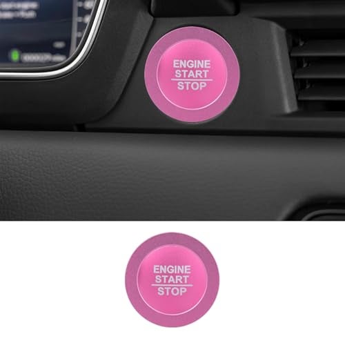 HDUFC Suitable for Honda Pilot 2023 2024 2025 Air Conditioning Control Volume Knob Adjustment Knob Cover, Start Button Cover/Ring, Car Interior Trim 6 Pieces/Set (Pink) - Image 4