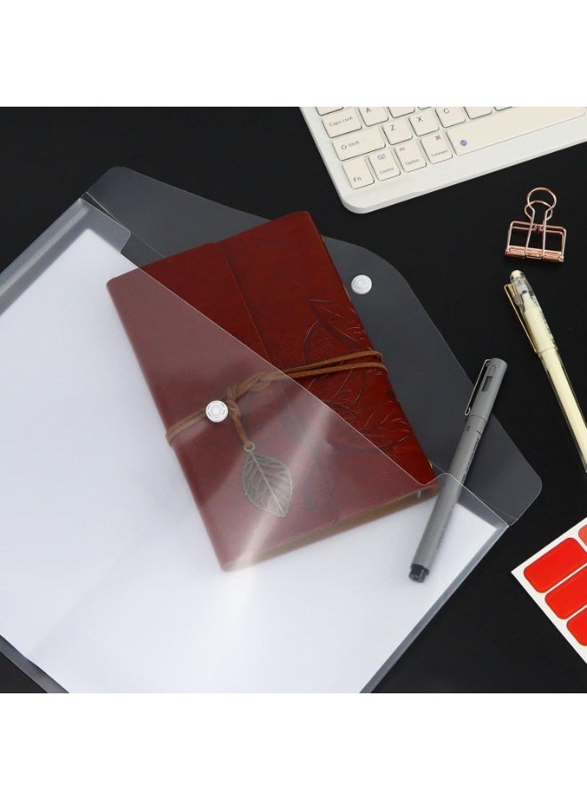A4 Clear File Document Folder with Button Closure – Pack of 10, Transparent Plastic Folders for Office, School & Home Organization - Image 4