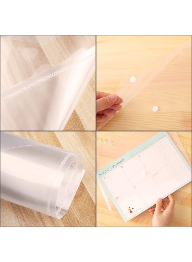 A4 Clear File Document Folder with Button Closure – Pack of 10, Transparent Plastic Folders for Office, School & Home Organization - Image 3