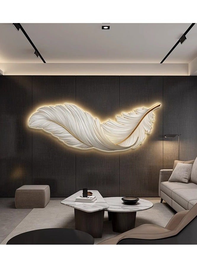Modern Wall Mount Light LED Dimmable Wall Sconce Lighting White Elegant Feather Design 3000k-6000k LED Wall Lamp for Bedroom Living Room Hallway - Image 1