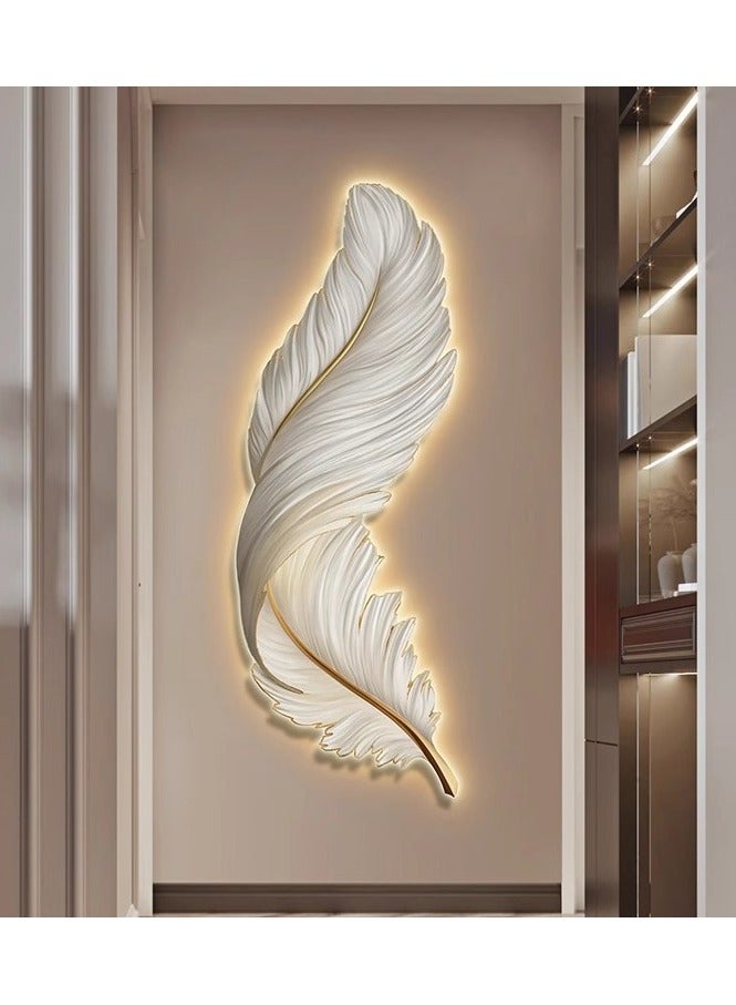 Modern Wall Mount Light LED Dimmable Wall Sconce Lighting White Elegant Feather Design 3000k-6000k LED Wall Lamp for Bedroom Living Room Hallway - Image 4