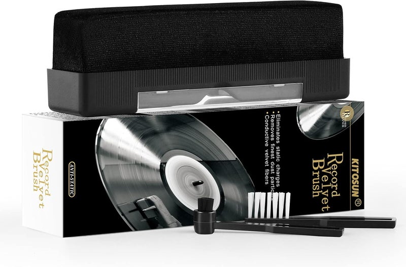 KITOSUN Vinyl Record Cleaner Kit Anti-Static Velvet Pad with Small Stylus Needles Brush Recorders Cleaning Tools for LP Vinyl Album Collection Daily Maintenance Keep Great Sounding Extent Life - Image 1