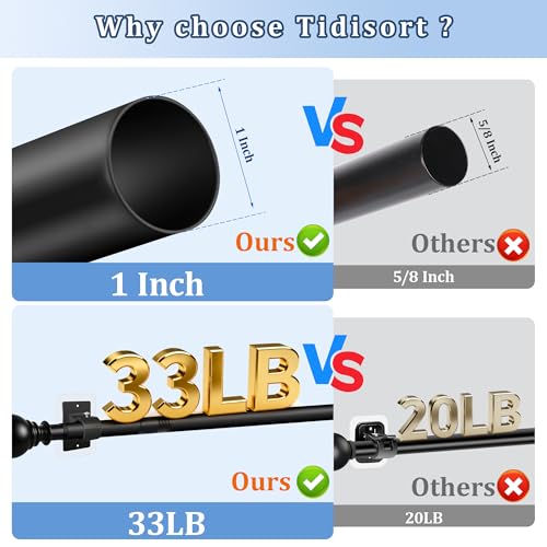 Tidisort 1 Inch Diameter Adhesive Adjustable Curtain Rod No Drilling for Windows 27 to 56",Renter Friendly No Drill Rod with Stick on Bracket, Easy Install No Screw Screwless Apartment Cortineros Para Ventanas - Image 2