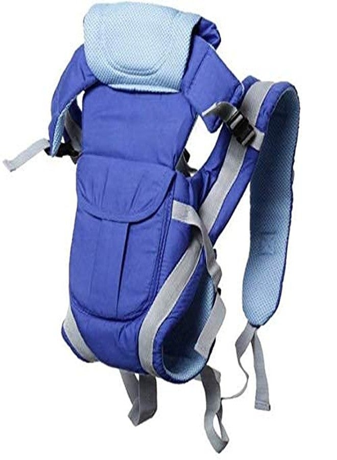 SHEMOK 4-in-1 Baby Carrier Bag - Adjustable Hands-Free Baby Carry Bag for 0 to 3 Year Baby, New Born Baby Carrier & Kangaroo Bag with Safety Belt (Blue)