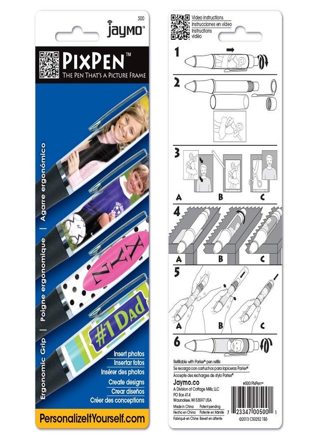 Jaymo PixPen - DIY Photo Pen - Create Your Own Personalized Pen - Insert 2.5” x 1.75” Wallet Photo or Create and Print Inserts Online - 1 Pack - Image 3