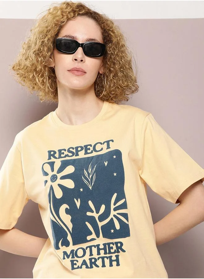Dillinger Oversized Embossed Print Combed Cotton T-Shirt by Styli