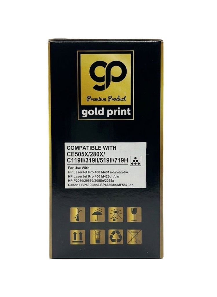 طباعة الذهب Gold Print Premium Toner Cartridge CE505X 05X Universal CF280X 80X Compatible For HP LaserJet P2030 P2033 P2034 P2035 P2036 P2037 P2050 P2053 P2054 P2055 P2056 P2057 Pro 400 M401 M425 Printer 505X 280X 505 280 Canon LBP6300DN - Image 4