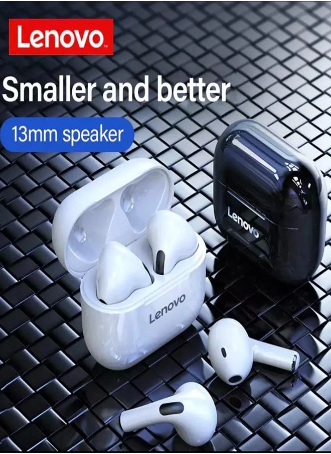 Lenovo Group Limited - LP40 TWS Wireless Earphone Bluetooth wireless 5.0 Dual Stereo Bass Touch Control IP40 life White - Image 1