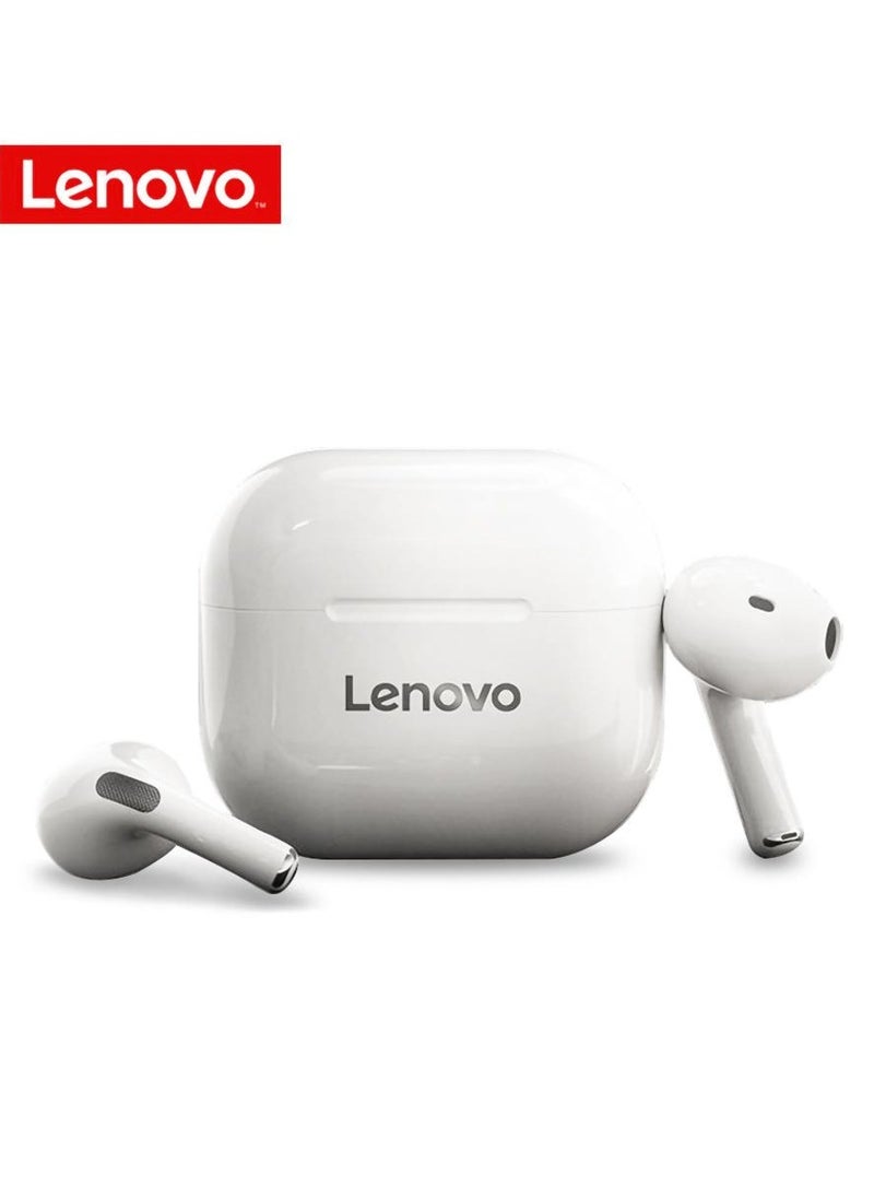 Lenovo Group Limited - LP40 TWS Wireless Earphone Bluetooth wireless 5.0 Dual Stereo Bass Touch Control IP40 life White - Image 1