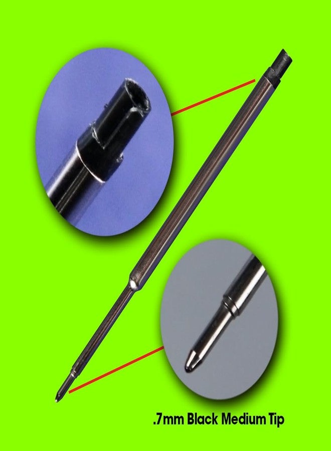 Jaymo Replacement for Waterman 834254 - Measures 4.4 in / 112 mm Long - Ballpoint Pen Refill - 2 Black - Image 2
