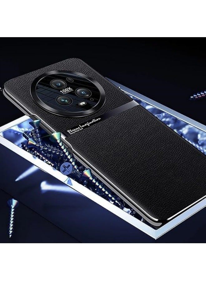 Case Compatible with Honor Magic 6 Pro, Premium Luxury Leather Case Ultra-Thin Anti-Fingerprint Shockproof Hard PC Plating Bumper Case for Honor Magic 6 Pro  - Image 4
