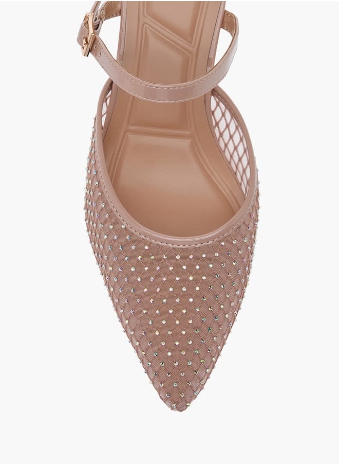 Celeste - Women's Embellished Pointed Toe Shoes with Kitten Heels - Image 1
