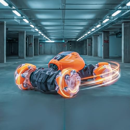 FormulaFun TwistX 360 RC Car| High-Speed Remote Control Car with 3.7V Lithium-Ion Rechargeable Battery | 360° Stunt Spinning & Flips | for Boys & Girls (4+) (TwistX 360_Orange) - Image 1