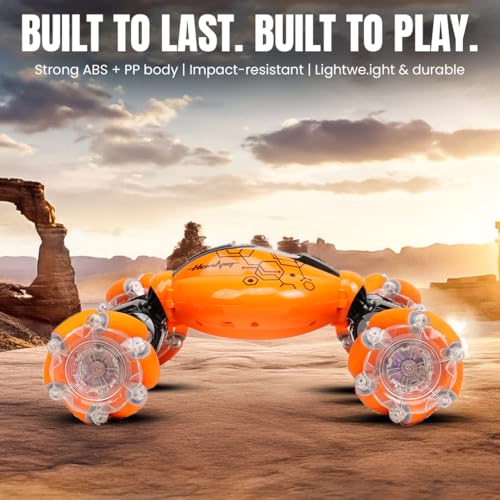 FormulaFun TwistX 360 RC Car| High-Speed Remote Control Car with 3.7V Lithium-Ion Rechargeable Battery | 360° Stunt Spinning & Flips | for Boys & Girls (4+) (TwistX 360_Orange) - Image 5