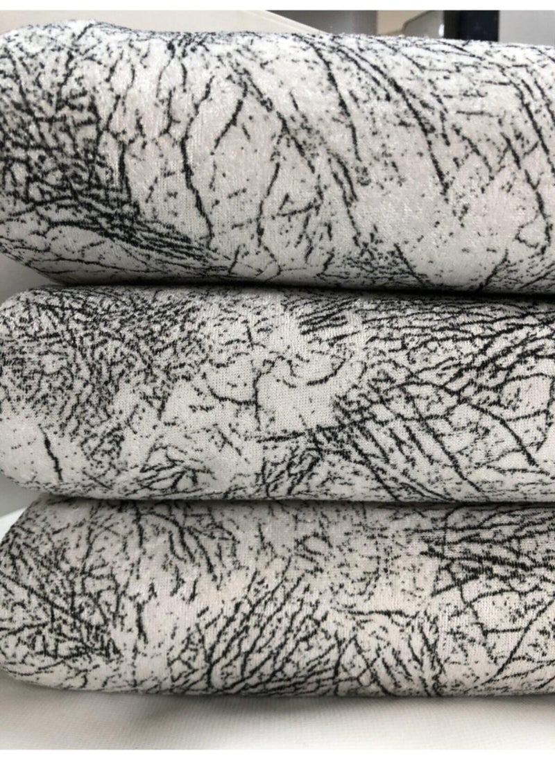 Madame Blue - Sponge Sofa Sofa Bed Cover with Vein Pattern, Shiny and Non-Slip Black and White - Image 1