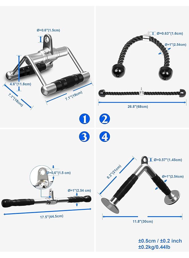 POWER GUIDANCE Triceps Pull Down Attachment Cable Machine Accessories for Home Gym LAT Pull Down Attachment Weight Fitness - Image 5